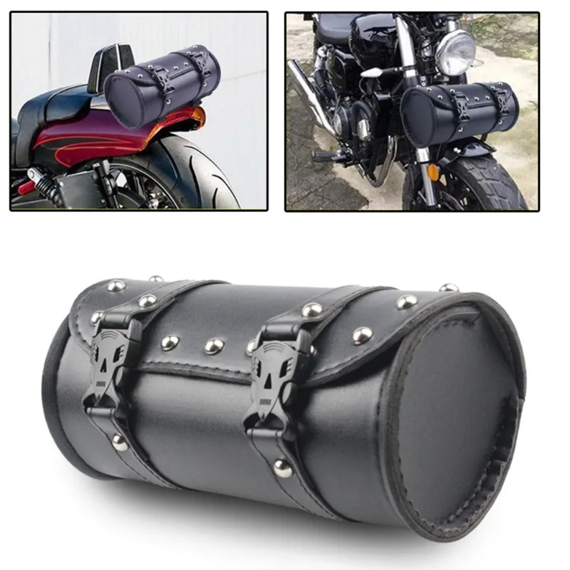 

Universal Motorcycle Handlebar Bag Durable Waterproof Leather Saddlebags Large Capacity Storage Pocket Tools Holder Bag