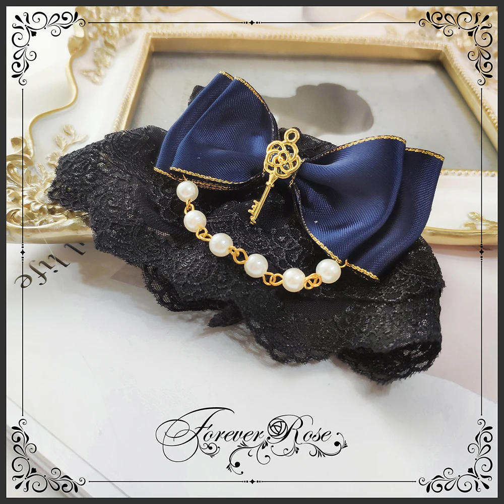 Handmade Versatile Oversleeves Pair Violet Blue Lolita with Bronzing Constellation Hair Accessories