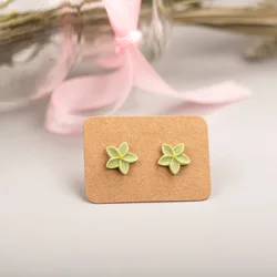 Multicolor cute little Flowers Ceramic Earrings Fashion Gift Ear Studs Jewelry Wholesale For Women Girl #LY534