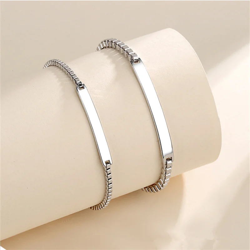 Latest Couple Bracelets For Men Women Valentine's Day Present Fashion Male Bracelet Silver 925 Chain Accessories On Wrist Boy