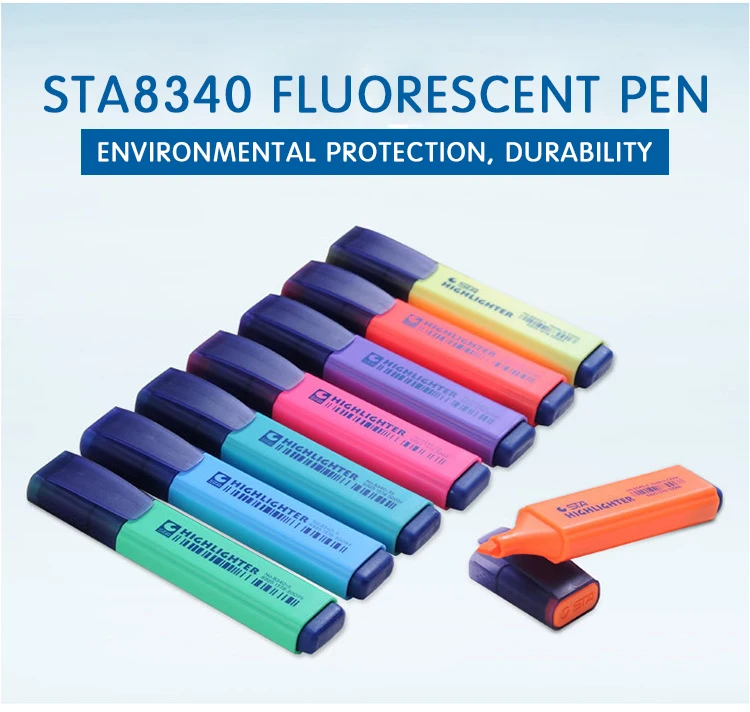 STA8340 Fluorescent Pen, 8-color Kawaii, Fluorescent Pen Painting Office Stationery School Supplies