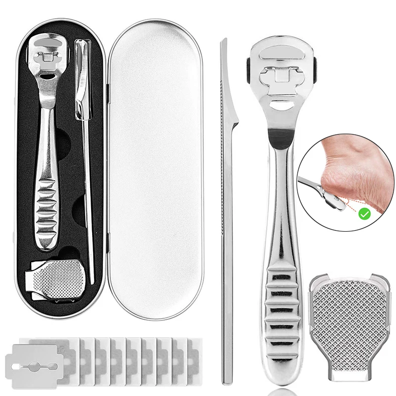 New Stainless Steel Foot Skin Shaver Corn Cuticle Cutter Remover Rasp Pedicure File Foot Callus Blades Foot Care Tool