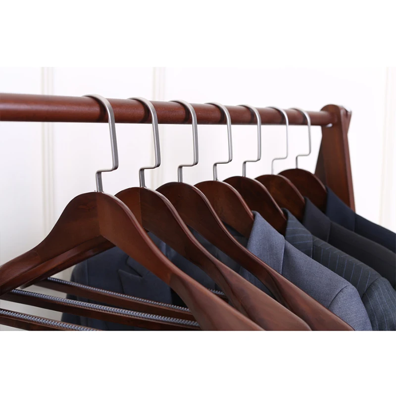 Luxury Wooden Coat Hanger, Wide Shoulder Suit Hangers for Clothes, Heavy Duty Wardrobe Organizer, Have Non Slip Pants Bar