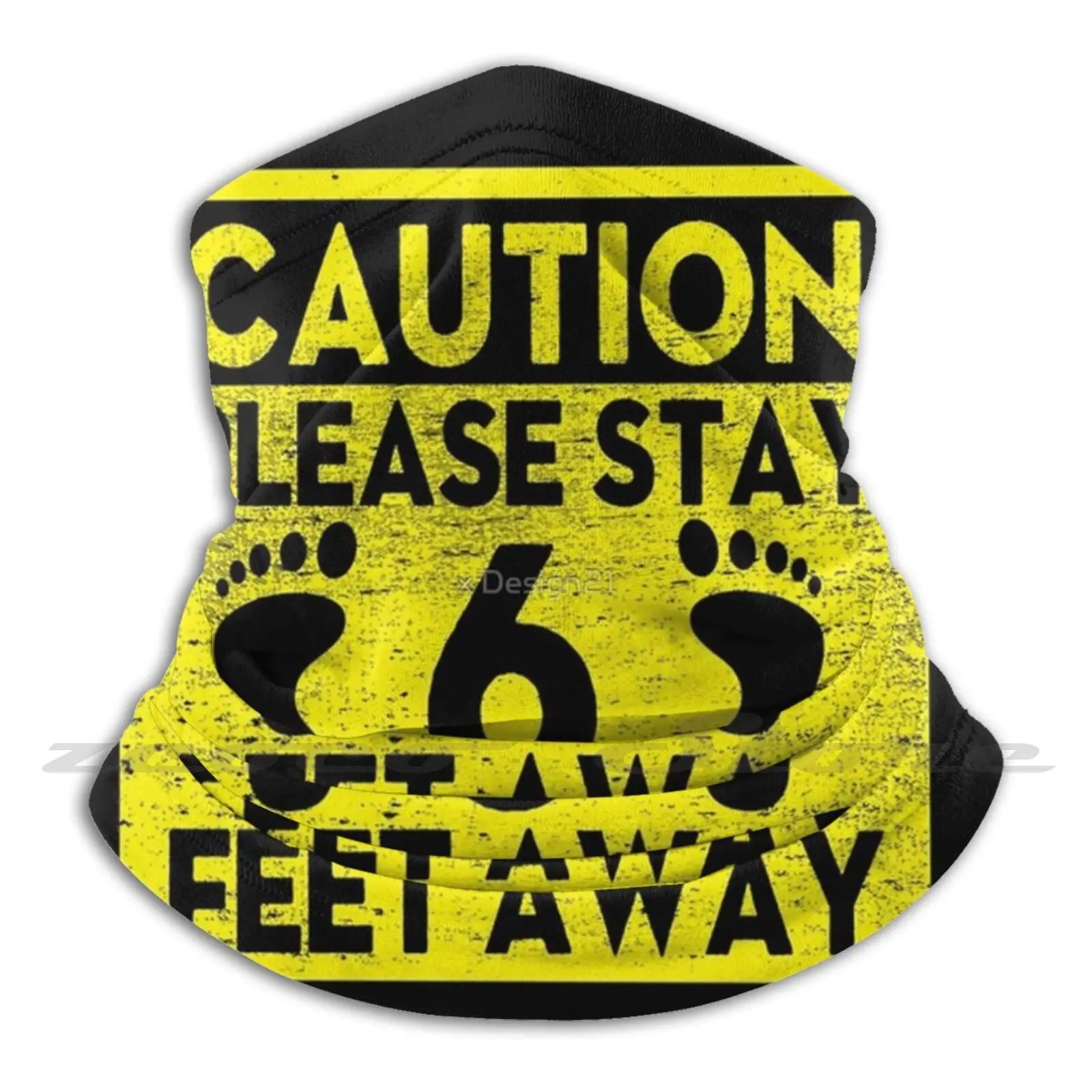 Caution Please Stay 6 Feet Away Personalized Pattern Knit Hats Plus Size Elastic Soft Cap Distancing Keep Distance 2 Meters