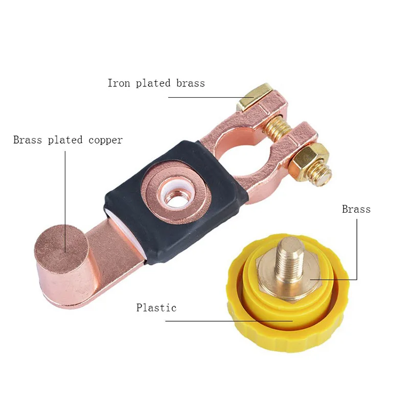 Terminais de bateria de bronze, interruptor de energia automotiva corta a bateria de 6v, 12v e 24v