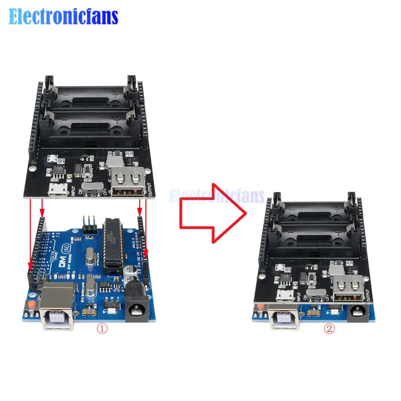 Dual 18650 Lithium-Batterie-Shield V8 Micro-USB-Powerbank-Modul 3V1A 5V 3A für Raspberry Pi Wifi ESP8266 ESP32 Ladevorrichtung – Detail 27