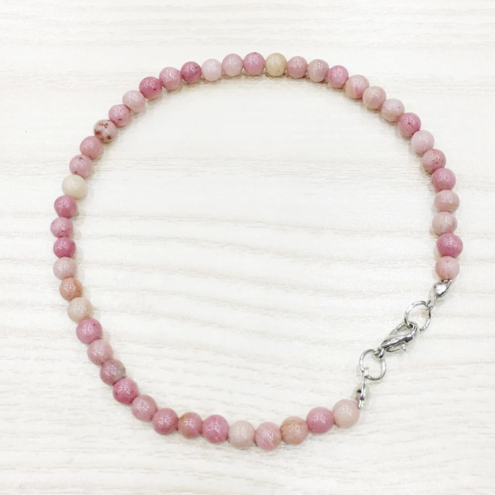 

MG0144 Wholesale Rhodonite Anklet 4 mm Mini Gemstone Yoga Jewelry New Arrival Design Natural Stone Mala Beads Anklet