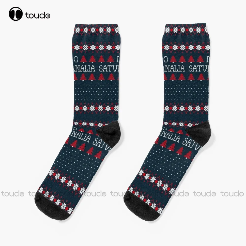 

Ancient Knits - Io Saturnalia Socks Black Socks Men Personalized Custom Unisex Adult Teen Youth Socks 360° Digital Print Gift