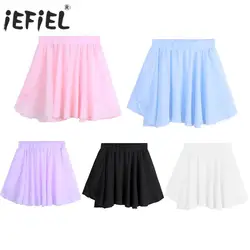 Kids Ballet Dance Skirts Chiffon Mini Pull-On Wrap Skirt Ballerina Dress-up Dance Performance Costume Party Tutu Skirt for Girls