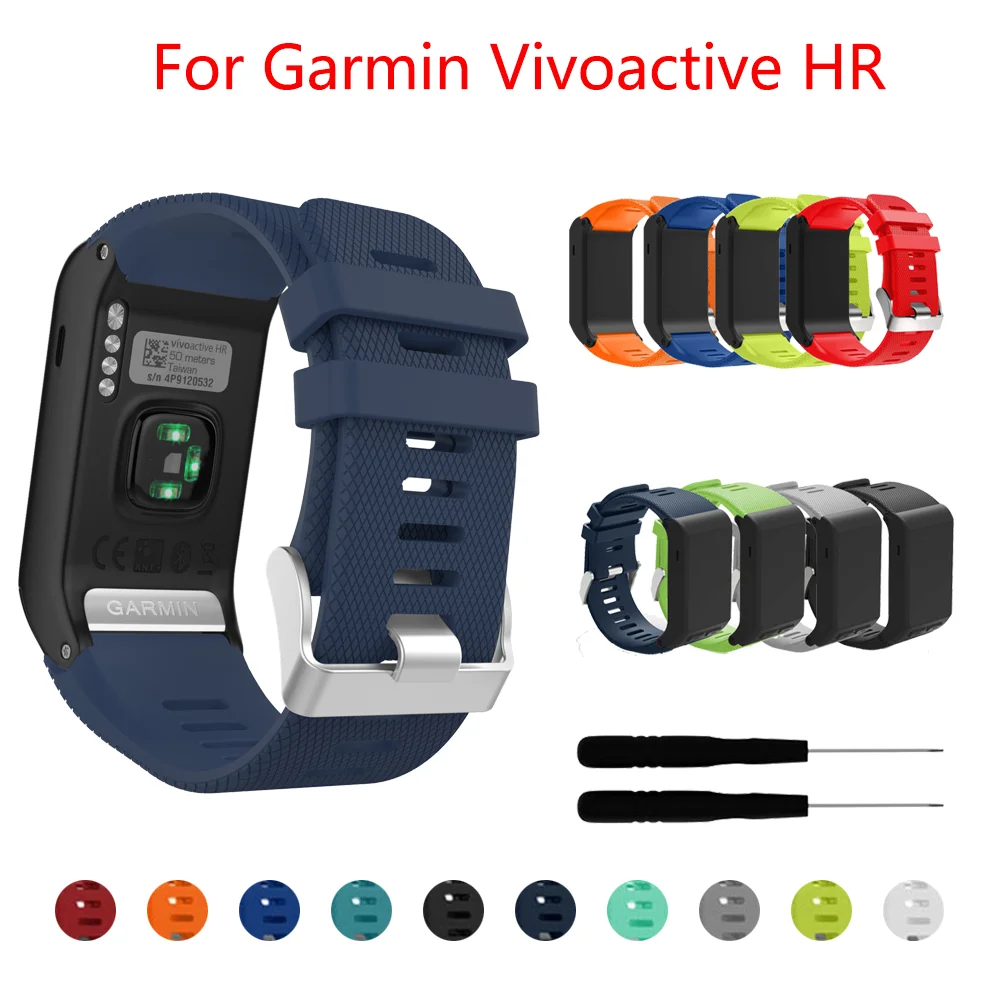 Colorful Soft Silicone Replacement Strap for Garmin vivoactive HR Sport wristband for Garmin vivoactive HR Smart Watch band