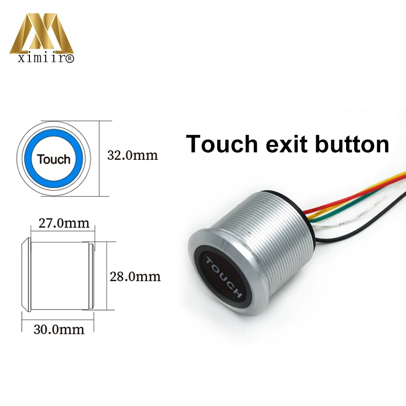 IP68 No Touch Sensor Exit Switch Induction Type Inductive Exit Release Button For Access Control With LED Indicator Light