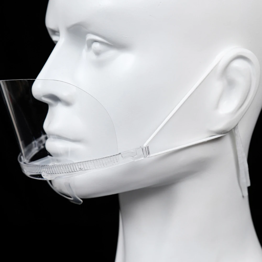 10pcs/lot Transparent Masks Catering Waiter Chef Anti-Fog Hygiene Masks Reusable for Hotel Plastic Kitchen Restaurant Tools