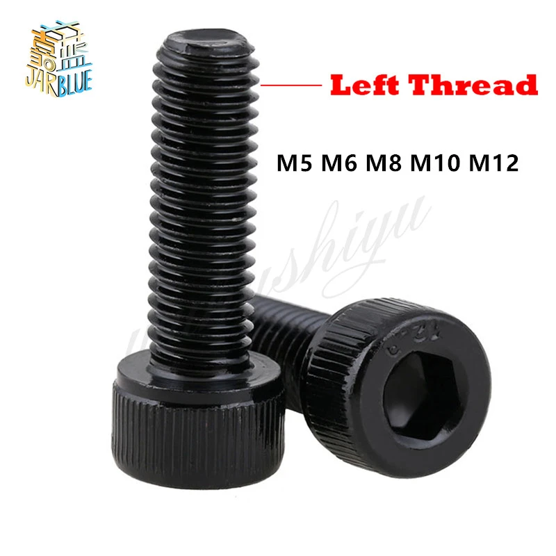 1-5P M5 M6 M8 M10 M12 12.9 Grade Steel Left Way Hand Left-Handed Opposite Reverse Thread Cap Cup Allen Head Hexagon Socket Screw