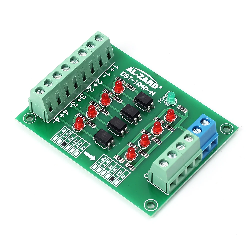 Optocoupler Isolator 5V to 24V PLC Signal Converter Level Voltage Board 4Bit Signal Level Voltage Converter Board