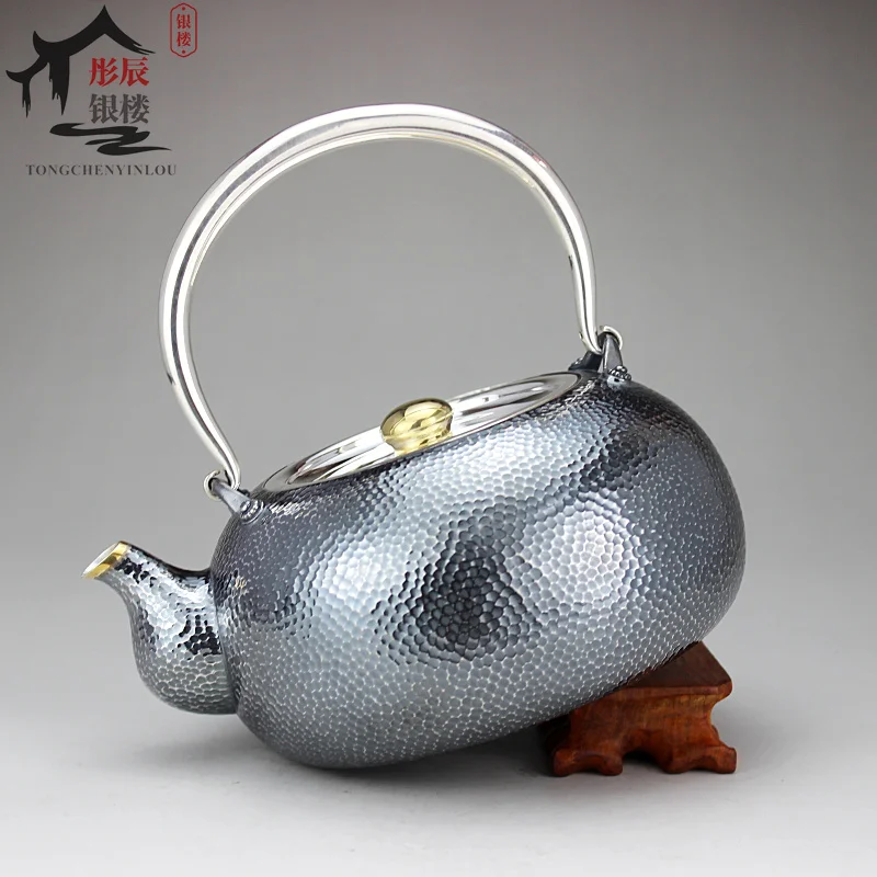 Teapot, stainless steel teapot, silver teapot, hot water teapot, teapot 1200 ml water, kung fu tea set.