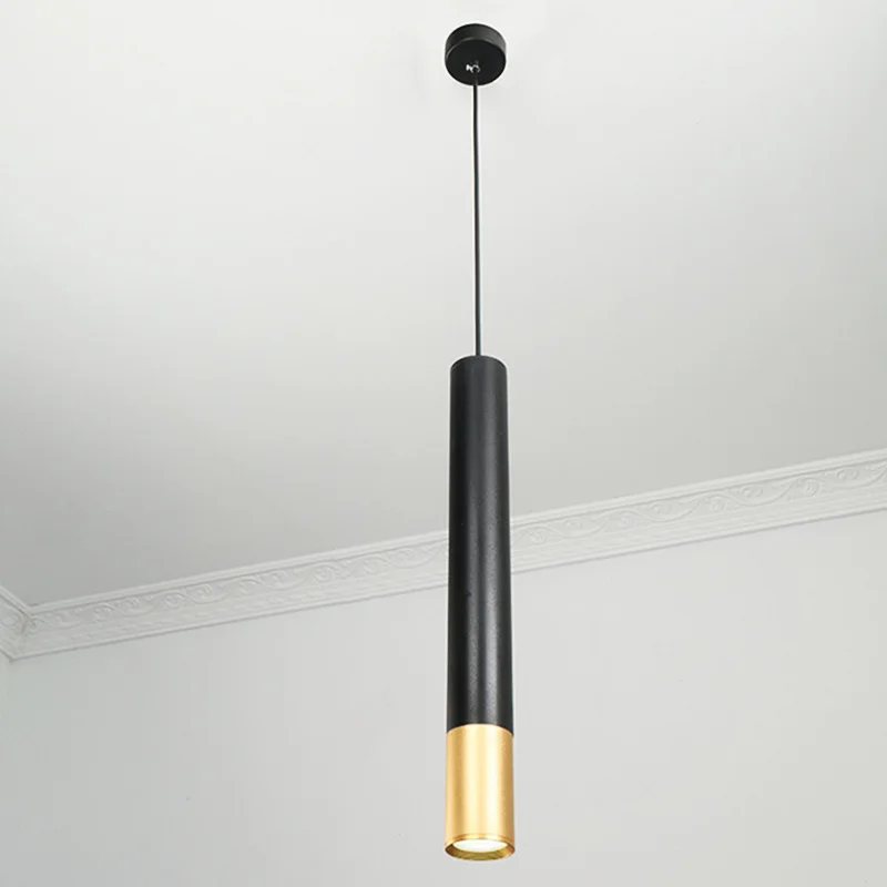 Nordic Dimmable LED Ac220v Pendant Lamp Long Tube Lamp Decoration Cylinder Pipe Pendant Light Kitchen Lamp Light Living