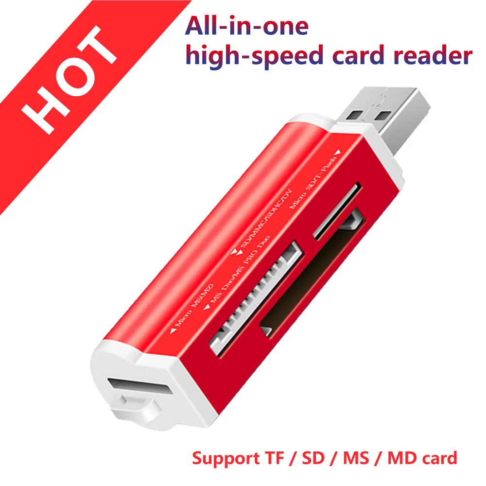 Smart All In One Card Reader Multi In 1 Card Reader SD/SDHC MMC/RS MMC TF/MicroSD MS/MS PRO/MS DUO M2 Card Reader