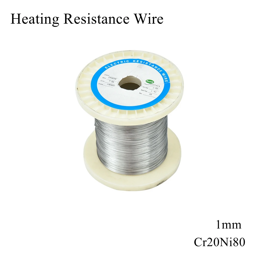 1mm Cr20Ni80 Soldering Nichrome Coil Resistance Heating Wire Cutting Foam Nickel Steel Alloy Electric Cable Strip Yarn Heater