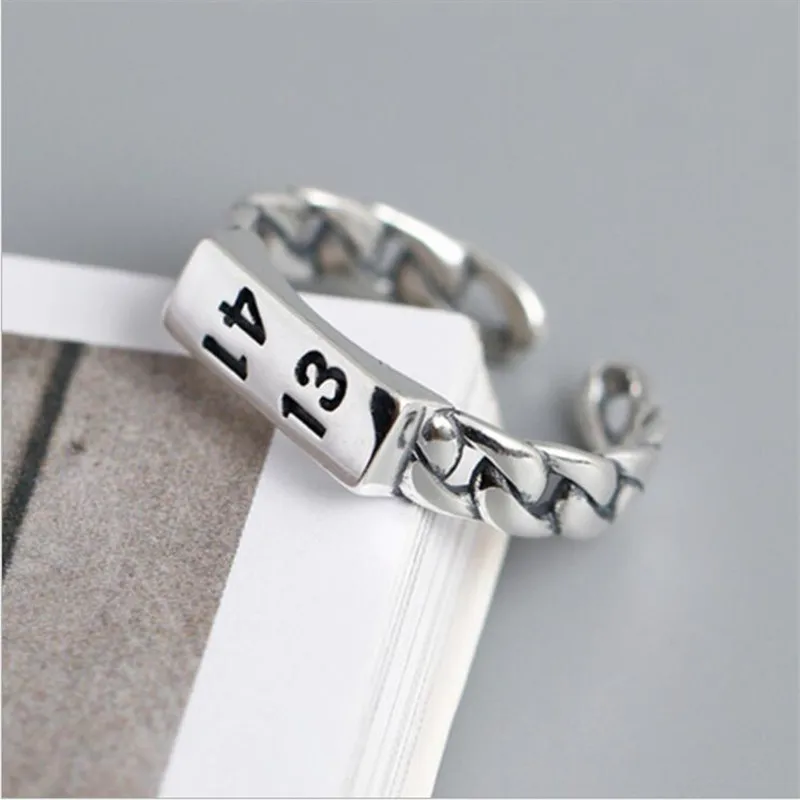 شخصية جديدة التايلاندية الفضة عدد 1314 في الصين يعني عمر 925 فضة مجوهرات الإبداعية افتتاح خواتم TYB421