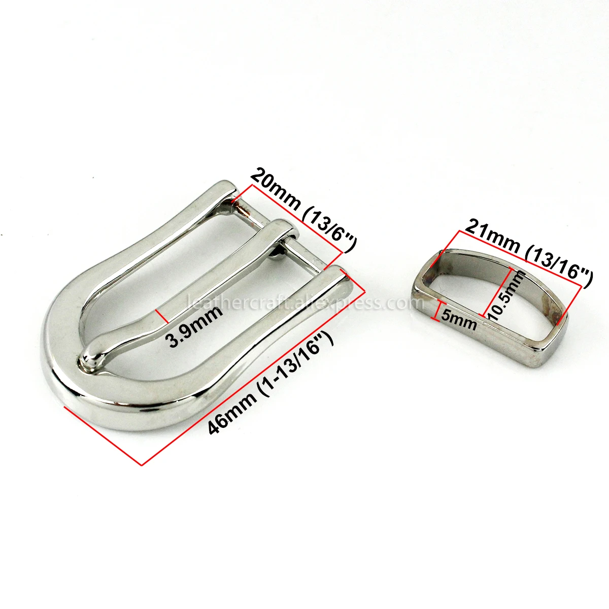 1pcs 20mm Metal Tri Glide Belt Buckle Middle Center Bar Men\'s  Single Pin Buckle Leather Belt Bridle Halter Harness Adjustment