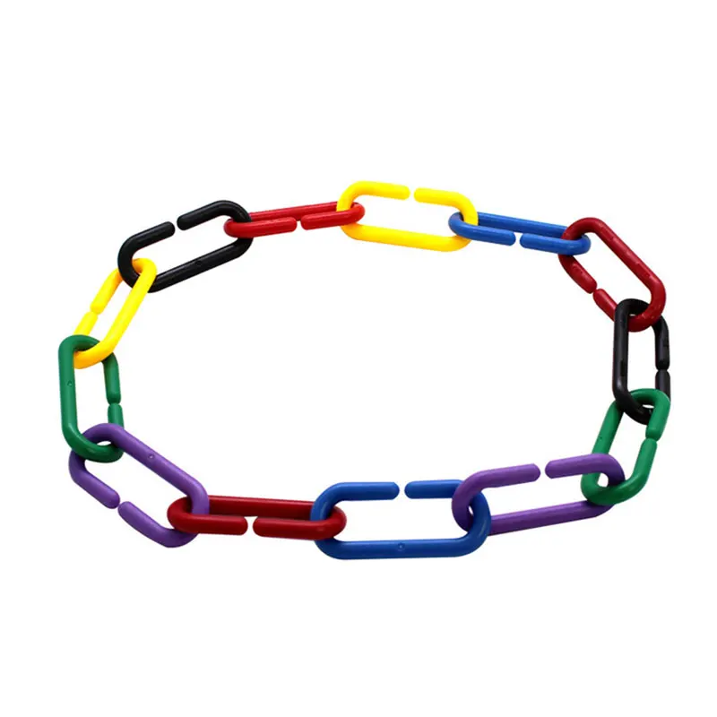 60PCS Kids Geometric Chain Linked Buckle Building Block Educational Toy Rainbow Connected Buckle Color Cognitive Educational Toy