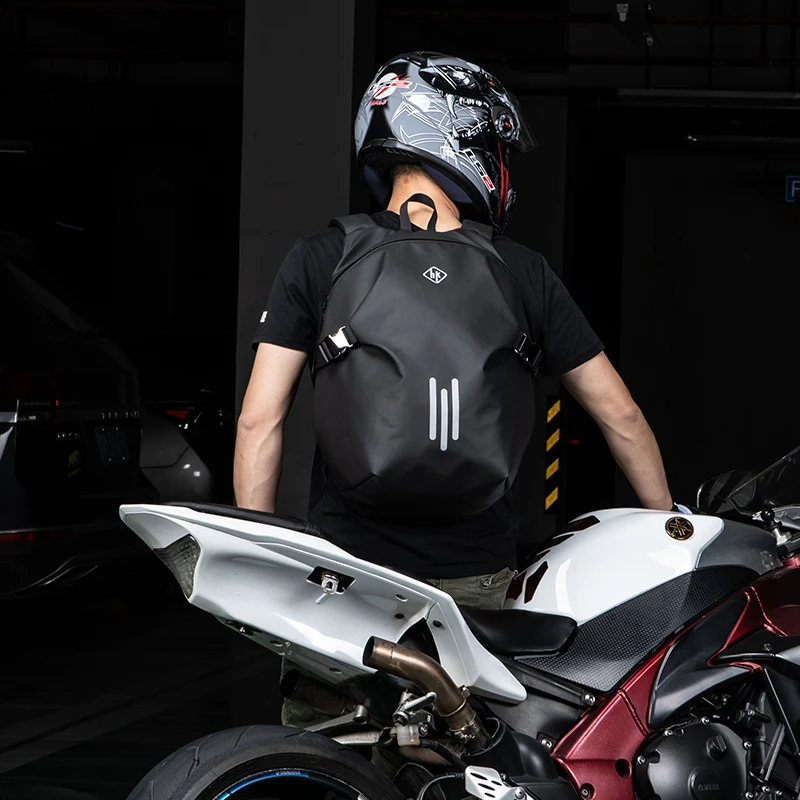 Cavaleiro heróico da motocicleta mochila homens capacete saco de viagem ao ar livre mochila impermeável wactics mochila jovem homem personalidade