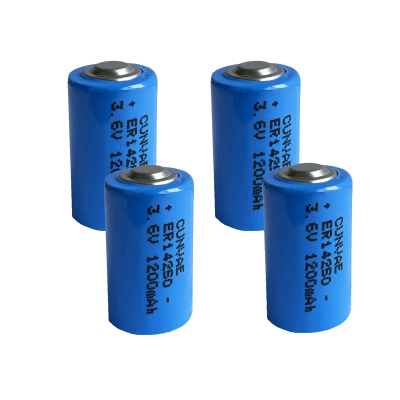 4PCS CUNVAE LS14250 Li-SOCl2 1/2AA Size R6 L14250 ER14250 14250 LiSOCl2 Lithium Batteries for GPS Electricity Water/Gas Meter