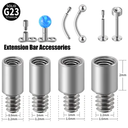 5PCS/Lot G23 Titanium Extension Bar For Labret Tongue Dermal Barbell Belly Ring Earring Rods Body Piercing Accessories