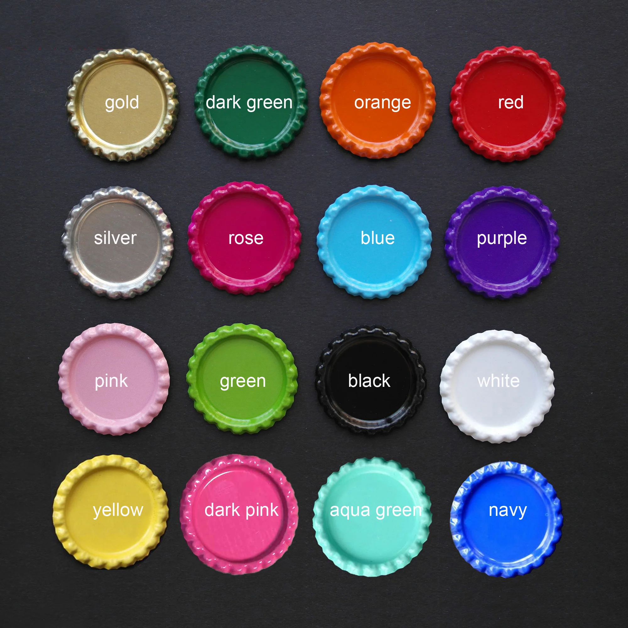 1000 Pcs Double Side Colored Flattened Bottle Caps With 1000 Pcs Clear Epoxy Stickers Bottle Cap Seal Stickers