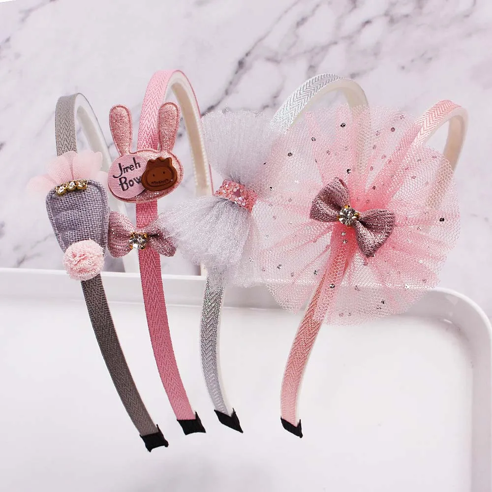 

1PCS Imitation Gauze Bowtie Hairband Cute Kids Cartoon Girls Hair Hoop Headband Headwear Lace Hair Accessories