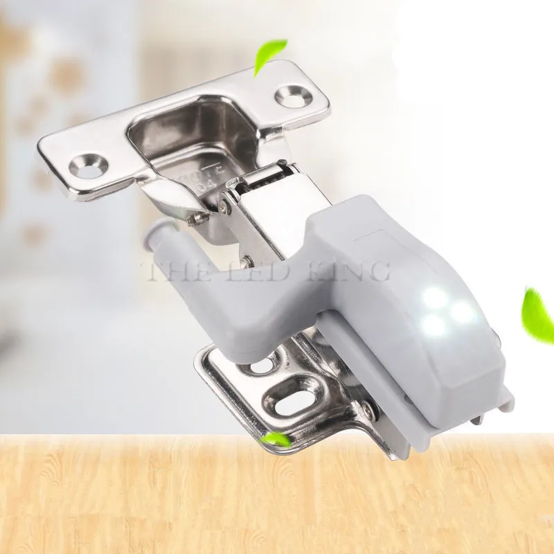 10Pcs LED Under Cabinet Light with Battery Smart Touch Universal Cupboard Hinge Lamp Sensor Night Light for Closet Wardrobe