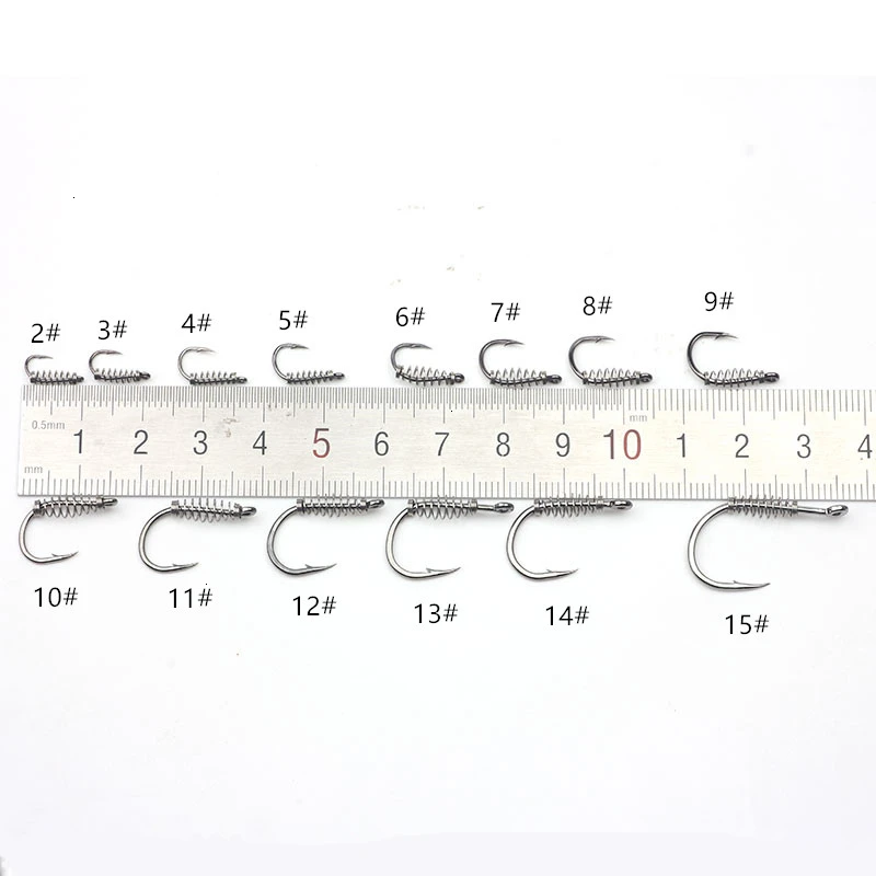 Rompin 10 قطعة/الوحدة الربيع الصيد السنانير الفولاذ المقاوم للصدأ الشائكة قطب انفجار السنانير تهزهز ل الكارب يطير الصيد Pesca خطافات الصيد