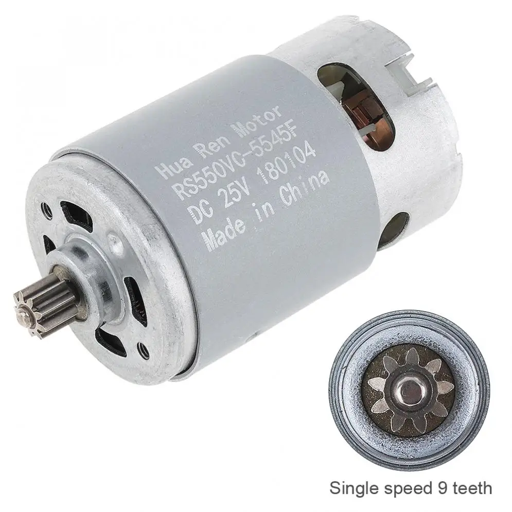 

RS550 25V 19500 RPM Serviceable DC Motor with Single Speed 9 Teeth and High Torque Gear Box for Electric Drill / Screwdriver