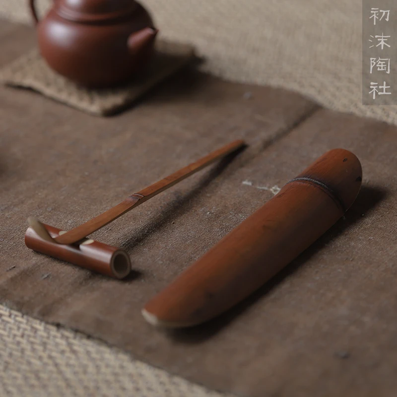 ★of the old bamboo coal dual-use small tea was ChaZhen ChaBo three-piece tea holder tea six gentleman tea accessories