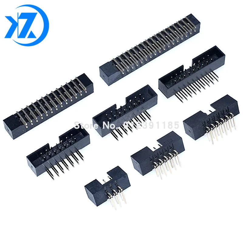 10pcs 2mm 2.0mm Pitch DC3 Male Connector 6 10 14 16 18 20 26 30 34 40 44 50 Pin Right Angle Box Header IDC Socket 6P 10P 44P 50P