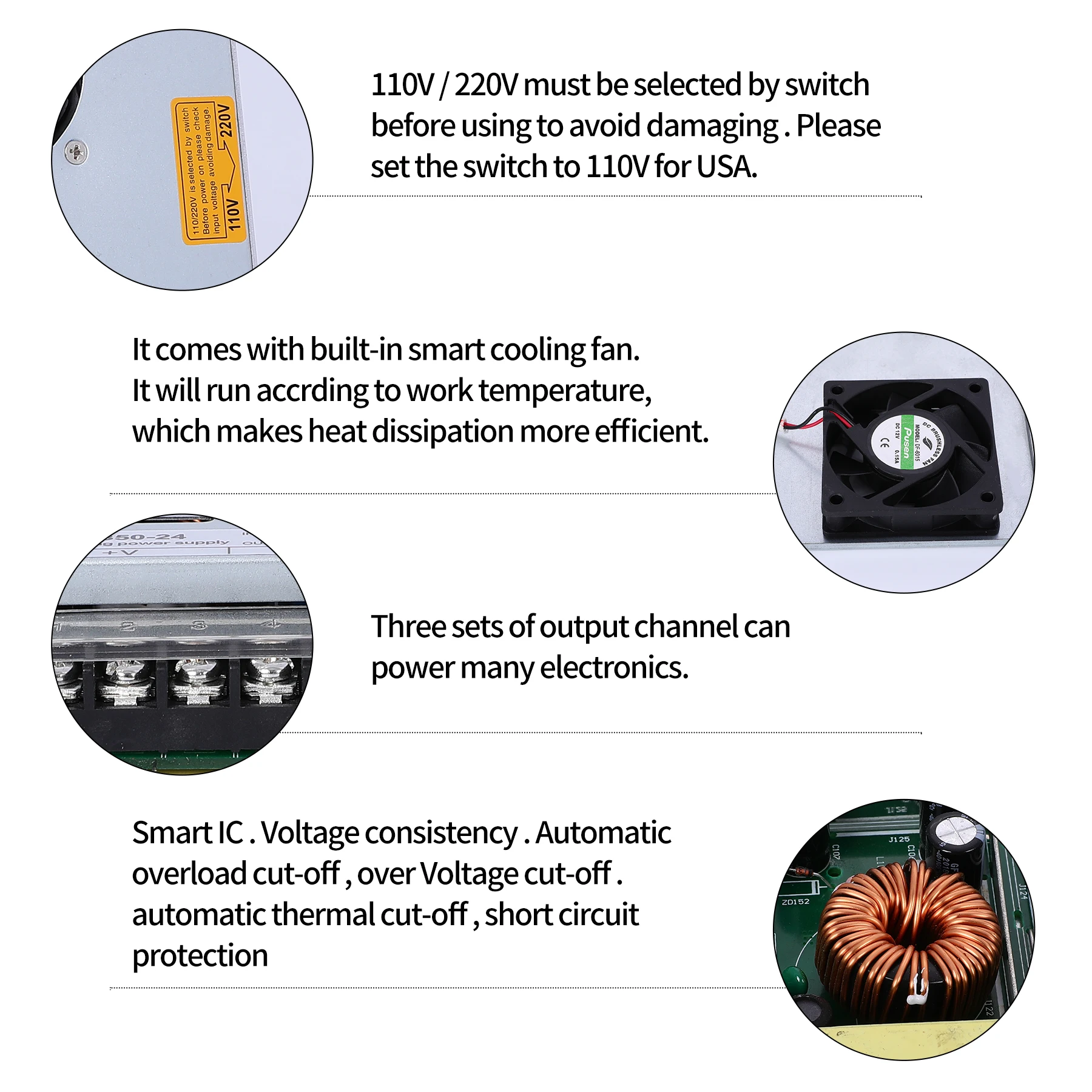 Imagem -05 - Nvvv Lrs350w 12v 29a Ultra-fino Ajustável Fonte de Alimentação de Comutação com Ventilador de Refrigeração ac para dc 12v 24v Única Saída Lrs-35024