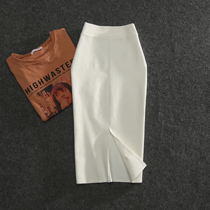 2026 New Women's Pencil Skirts Solid Pur High Waist Slim Fit Girl Summer Office Lady Elastic Female Sexy Tube Faldas PL211