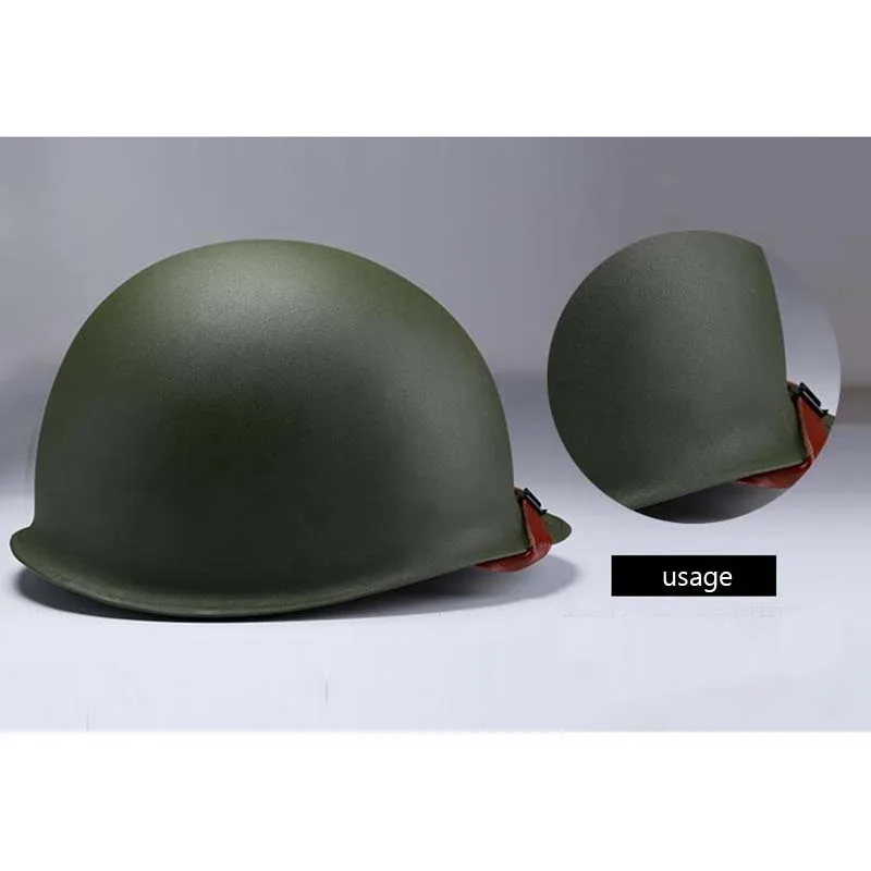 Casco verde M1 del Ejército de EE. UU., réplica ajustable con Red/correa de barbilla de lona, equipo táctico de Paintball, casco de acero para adultos