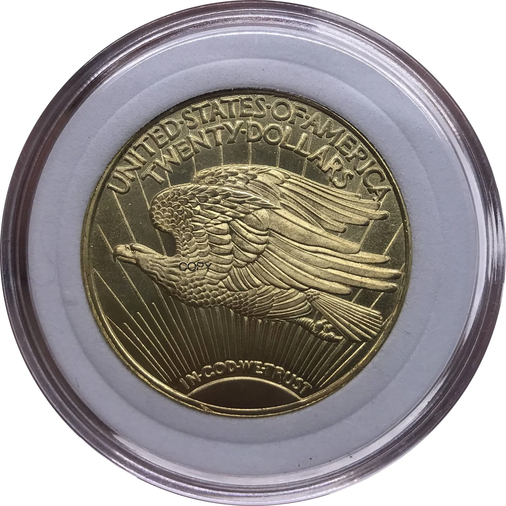 United States Of America Liberty 1908 S Twenty 20 Dollars Saint Gaudens Double Eagle With Motto In Gold We Trust Gold Copy Coin