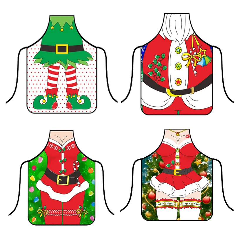 3D Christmas Clown Funny Apron Women Aprons Dinner Party Cooking Apron Adult Cozinha Tablier Cuisine Pinafore WQ303