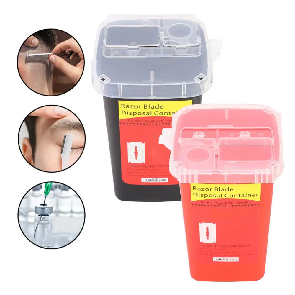 

3 Color Waste Sharp Object Collection Processing Container Eyebrow Trimmer Glass Fragments Injection Syringe Trash Storage Box