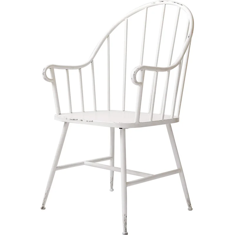 Ins Iron White Dining Chair Northern Europe Small Apartment Layout Bedroom Chair Cafe Tea With Milk Shop Leisure Time Chair