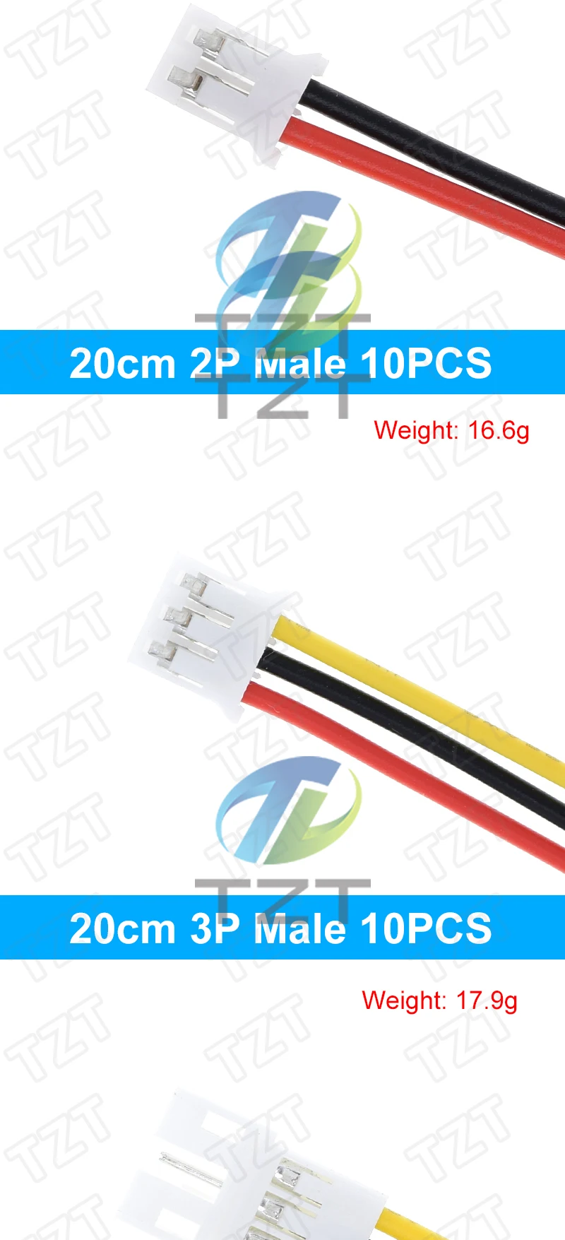 10 Stück 5 Paar Micro JST PH 2.0 2P 3P 4P 5P 6PIN Stecker-Buchsen-Verbinder mit Kabeln 20CM+20CM für Arduino MP3 – Detail 7