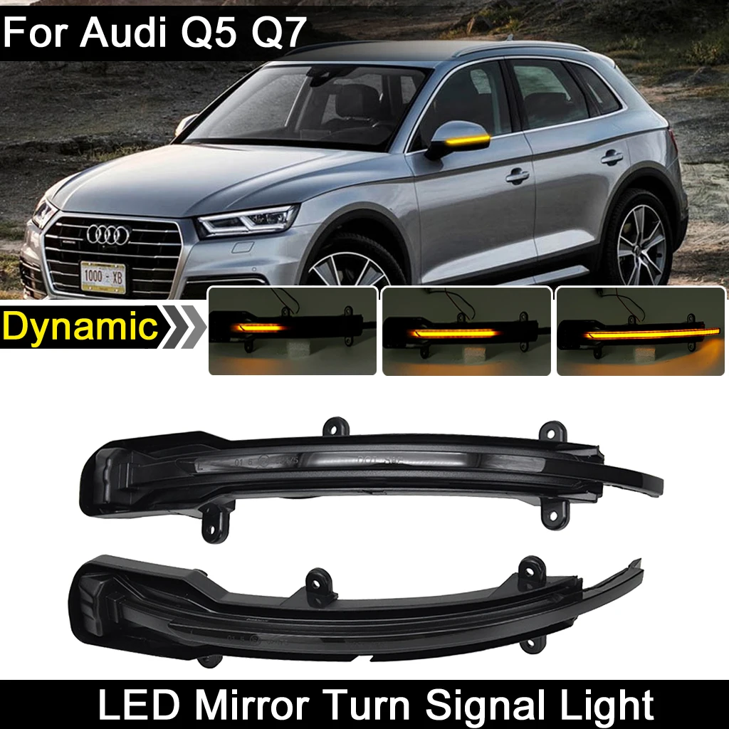 

For Audi Q5 2012-UP Q7 2010-2015 LED Side Rearview Mirror Light Dynamic Amber Turn Signal Indicator Lamp