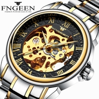 Brand machinery men 's watches Relogio Masculino waterproof male watches double - sided clock hollow automatic mechanical watch
