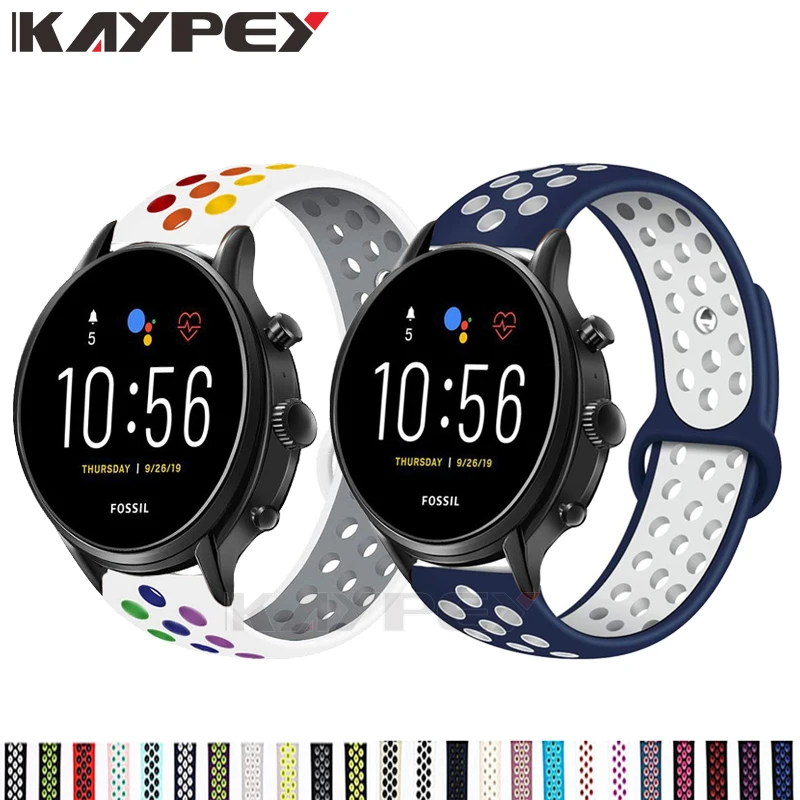 

Ремешок силиконовый 22 мм для Fossil Gen 5 Carlyle HR Julianna HR Band For Fossil Sport 43 мм/Q Explorist HR Gen 4