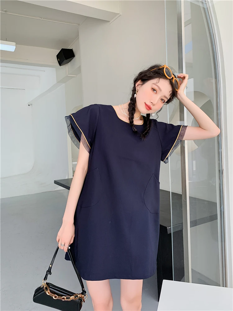 CHEERART Funky Backless Cartoon Flare Sleeve Summer Dress 2021 Designer Black Straight Mini Dress Women Japanese Fashion