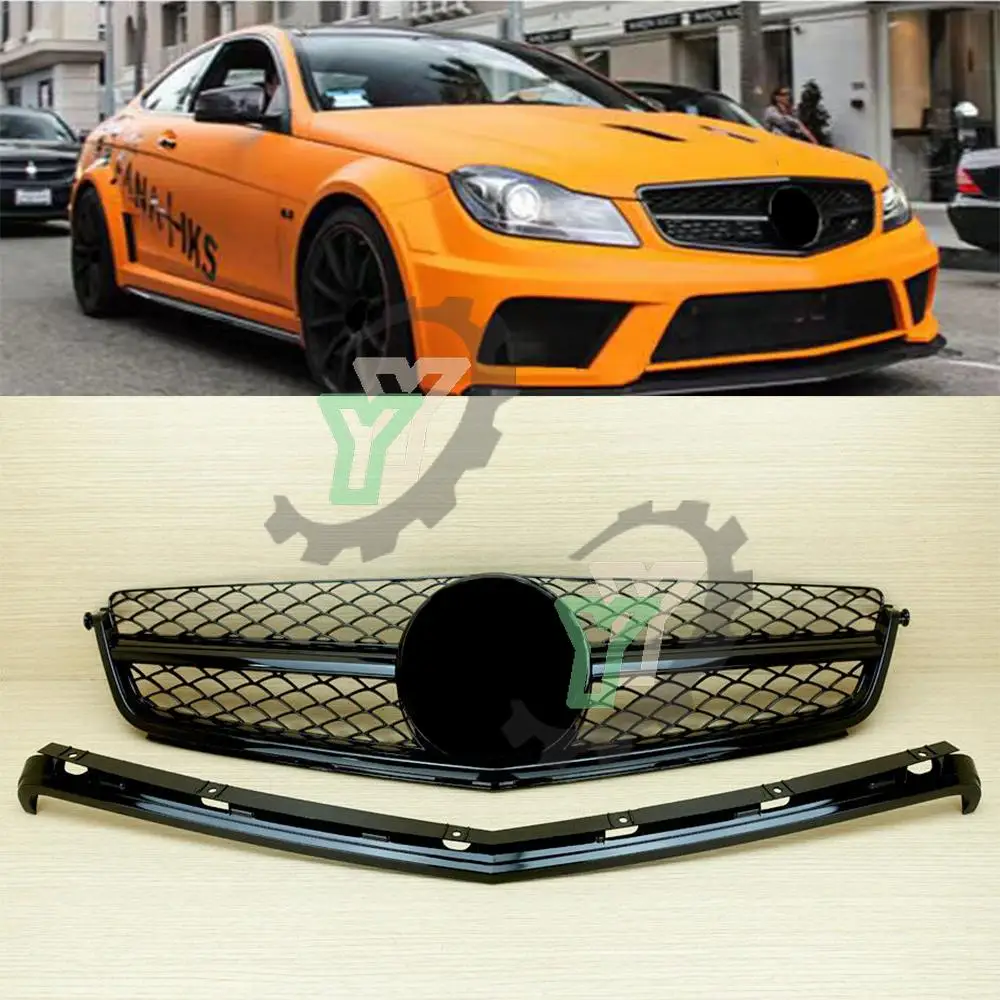 High Quality Car Front Bumper Grille  Racing Grill  For Mercedes For Benz C-Class W204 C63 For AMG 2008 2009 2010 2011