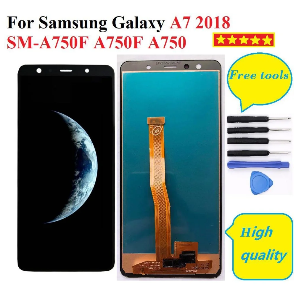 6.0''TFT For Samsung Galaxy A7 2018 SM-A750F A750F A750 LCD Display Touch Screen Digitizer Assembly Replace 100% Tested A750 lcd