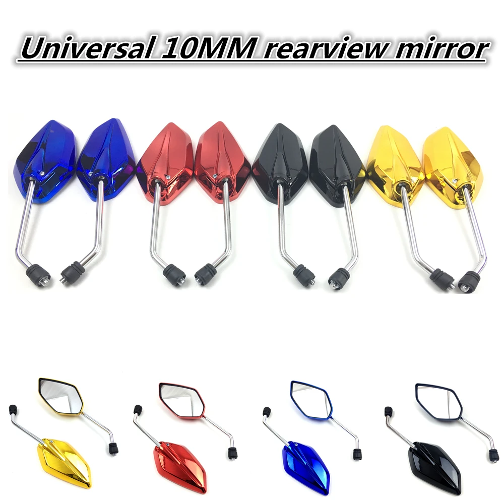 Universal 10mm Motorcycle Mirror Accessories Black Side Rearview Mirrors FOR Suzuki Gsx S1000 gs 1200 CBR 900 Vstro Ktm Duke 125